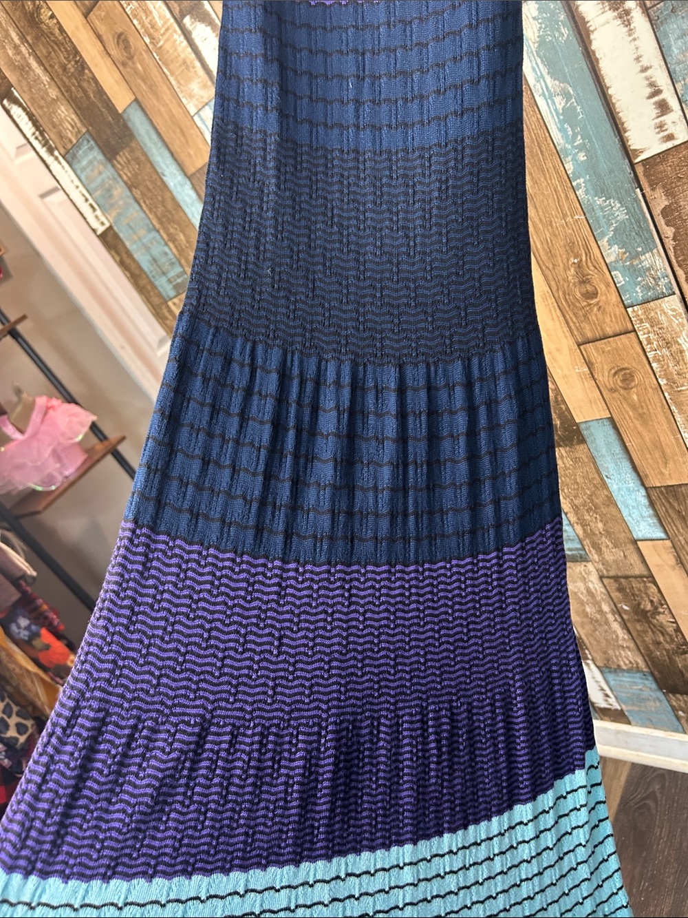 Parker Multicolor Knit Maxi Dress - Red, Light Blue, Navy, Purple. - Picture 8 of 16